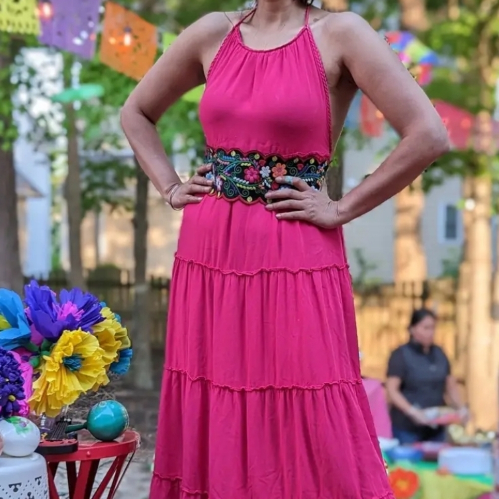 Slate & Willow, Red, Tiered Skirt, Halter, Maxi Dress, Size Small - Picture 8 of 11